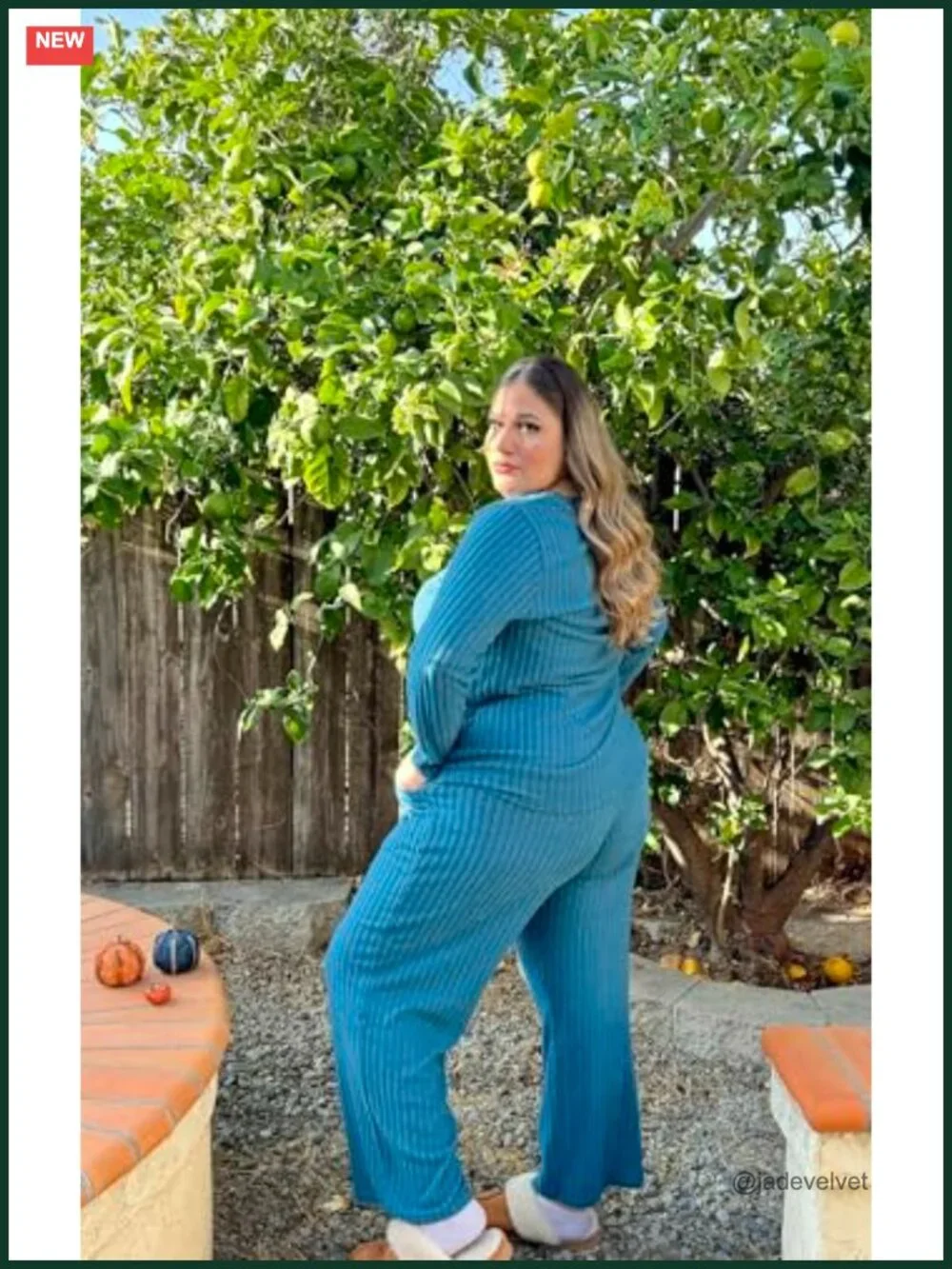 Plus Size 2 Piece Lounge Set Knit Sweater Top & Wide Leg Pants
